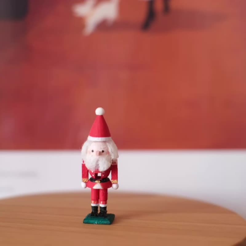 【棉花星球】圣诞老人胡桃夹子 - 玩偶/公仔 - 木头 红色
