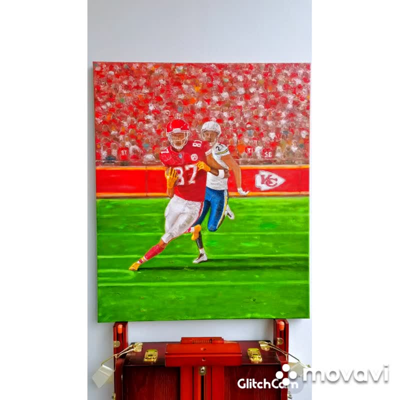 Football Painting/ Sports Original Art /Football Wall Art /Home Decor Artwork /